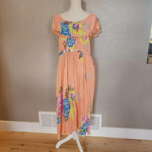 Farm Rio pom of the should midi dress size Large petite